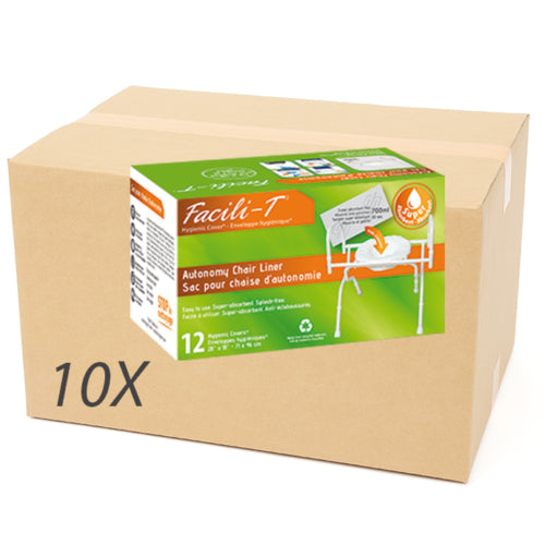 Case of 120 Hygienic covers® for FACILI-T commode chair
